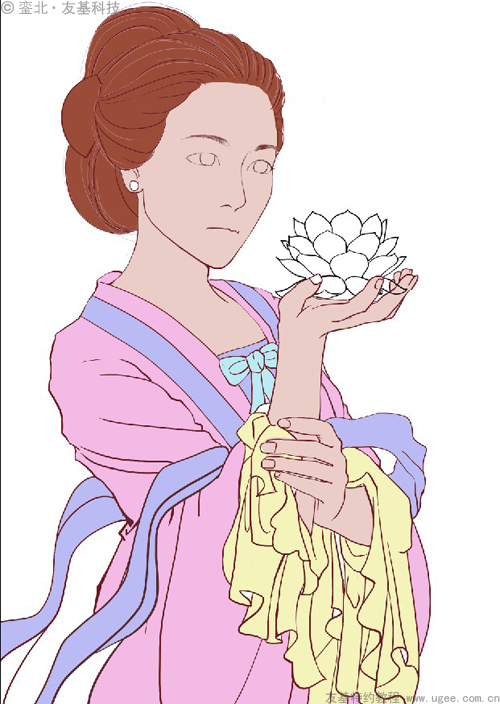 友基教程百科之古风插画教程《莲花灯》