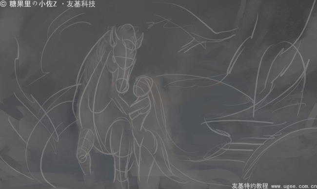 马年贺图插画教程《夜の风》